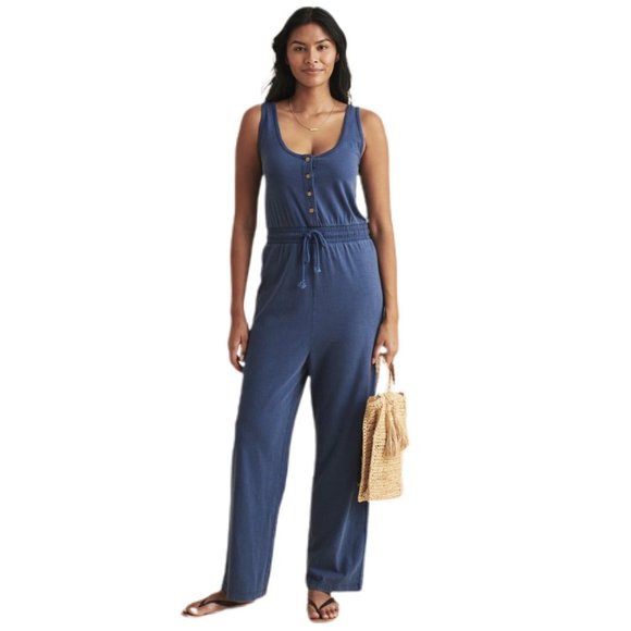 Faherty Pants - Faherty  Blue Terra Jumpsuit | Size Medium